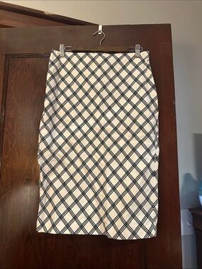 Express Black and White Plaid Pencil Skirt